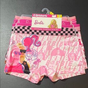 Barbie Pink Graphic Girls' Boyshorts Pack of 4 size 8 NWT